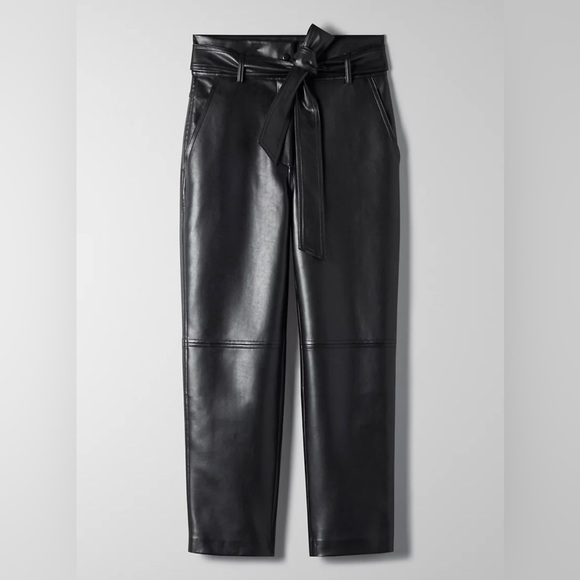 Babaton Black Faux Leather Pants - Picture 3 of 10